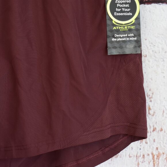 Women's Athletic Works Core Running Shorts Relaxed Fit XXL,XXXL Deep Chianti NEW - Picture 4 of 7